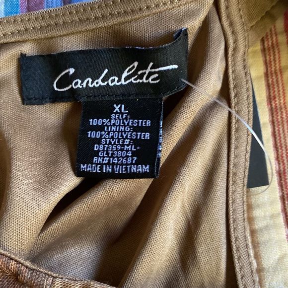 Candalite Gold Brown Tan Maxi Dress XL - Picture 8 of 9